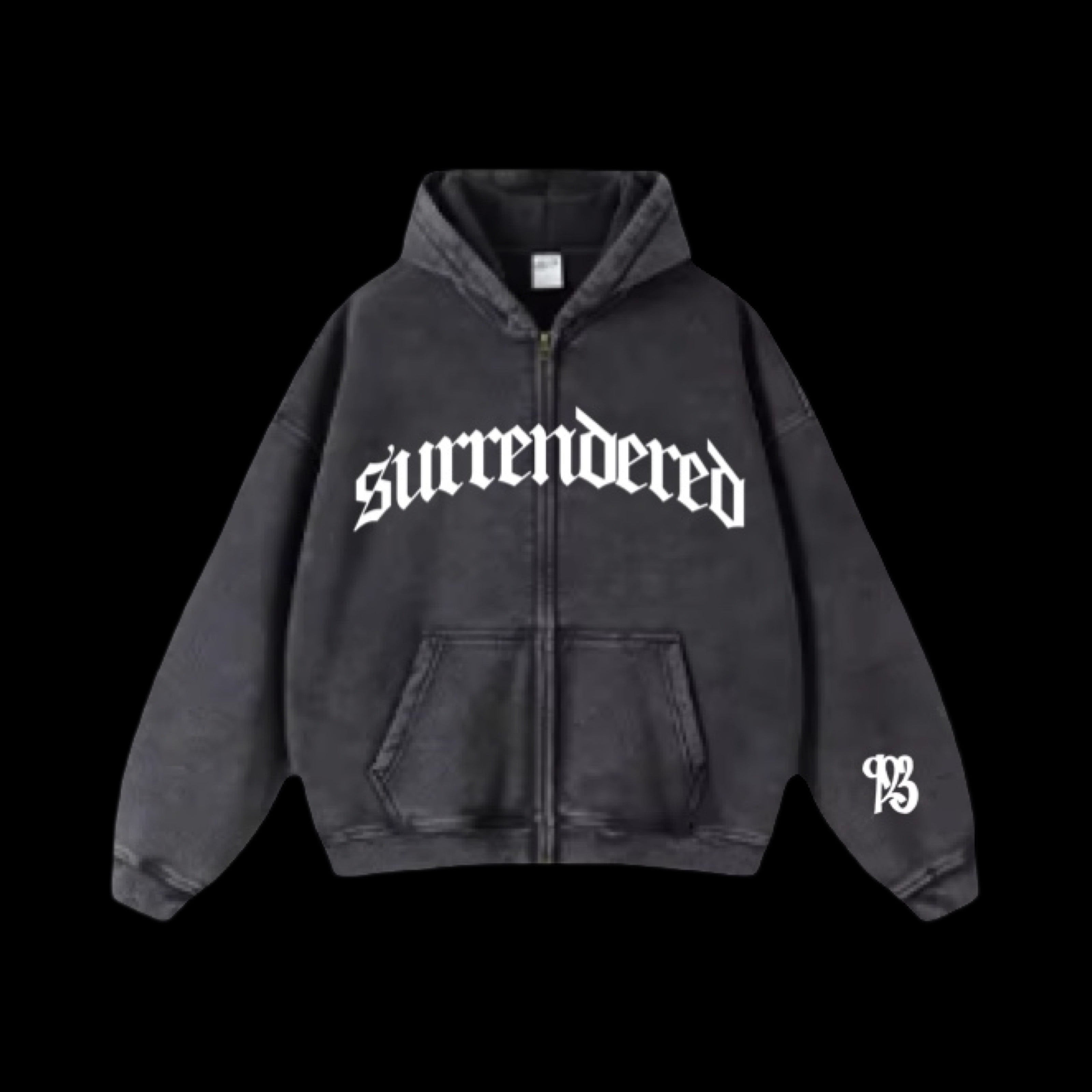 Vintage Washed Jesus Hoodie (Black)