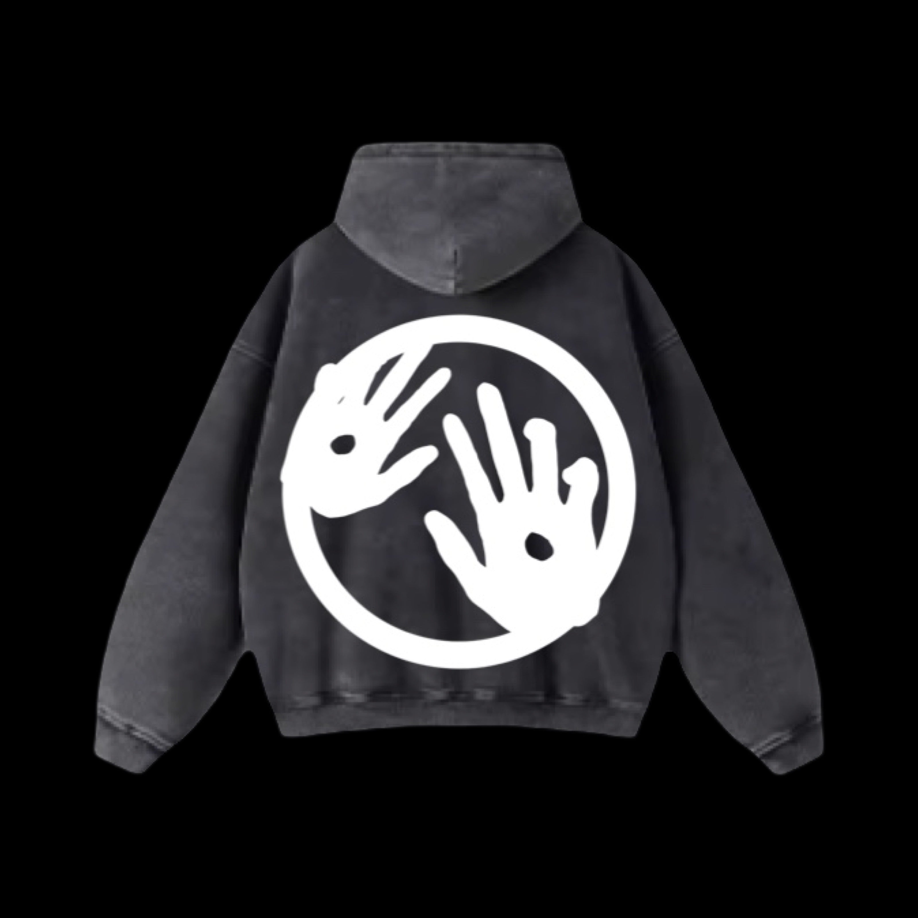 Vintage Washed Jesus Hoodie (Black)